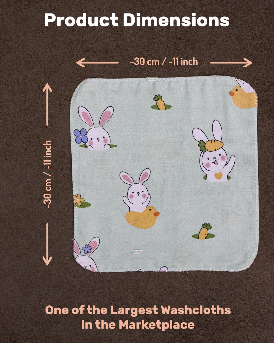 Infaneo 176A Washcloth - Dimensions